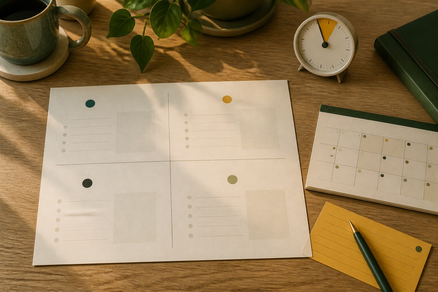 Four-box weekly practice review worksheet for sessions, money, deadlines, and capacity